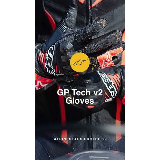 RUKAVICE GP TECH 2 2022, ALPINESTARS (ČERNÁ/BÍLÁ/ČERVENÁ FLUO)