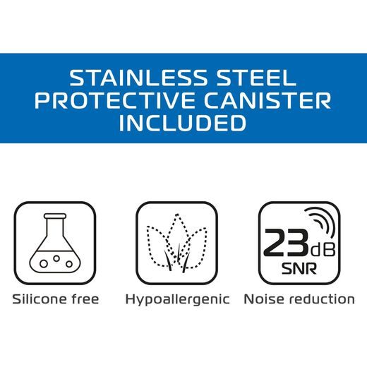 ŠPUNTY DO UŠÍ FILTERBUDS, OXFORD (SNR - PRIEMERNÁ HODNOTA ZNÍŽENIE HLUKU 23 DB, 1 PÁR)