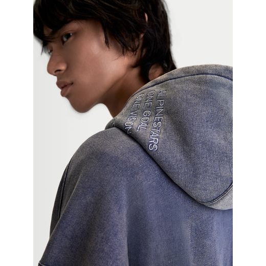 ALPINESTARS INFINITE WASHED OVERSIZED HOODIE – VOĽNOČASOVÁ MOTO MIKINA (SEPRANÁ MODRÁ)