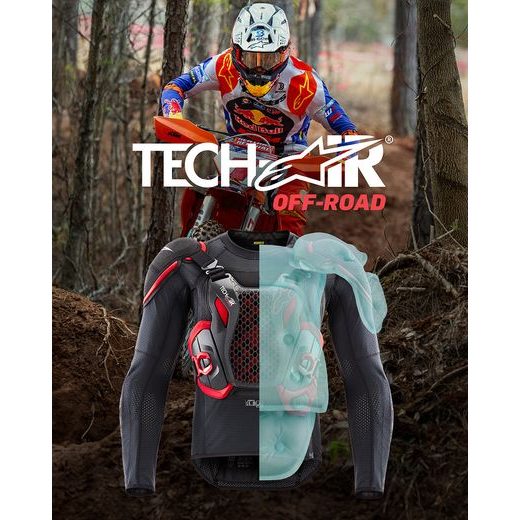 ALPINESTARS AIRBAGOVÁ VESTA TECH-AIR®OFF-ROAD SYSTÉM – AIRBAGOVÝ SYSTÉM NA MOTORKU (ČIERNA/ČERVENÁ) 2026