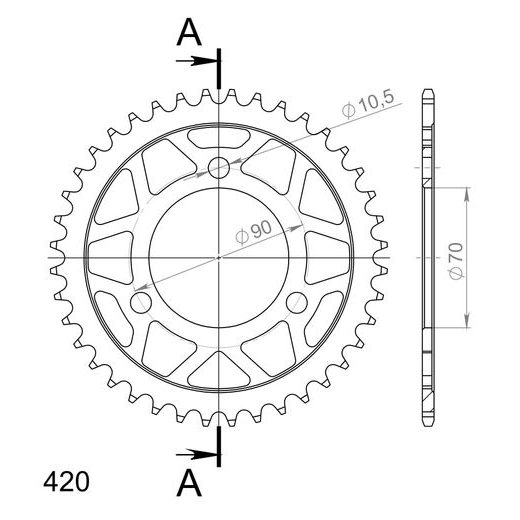 REŤAZOVÁ ROZETA SUPERSPROX RFE-239:40-BLK ČIERNA 40 ZUBOV,420