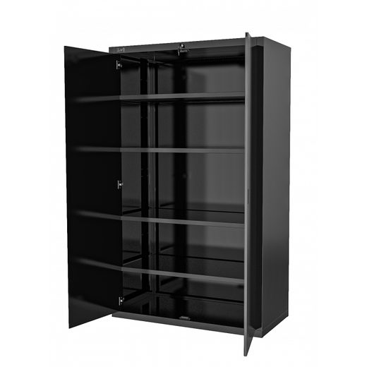 2 DOORS CLOSET WITH KEY LOCK AND 4 ADJUSTABLE SHELVES LV8 EQA2A ČIERNA