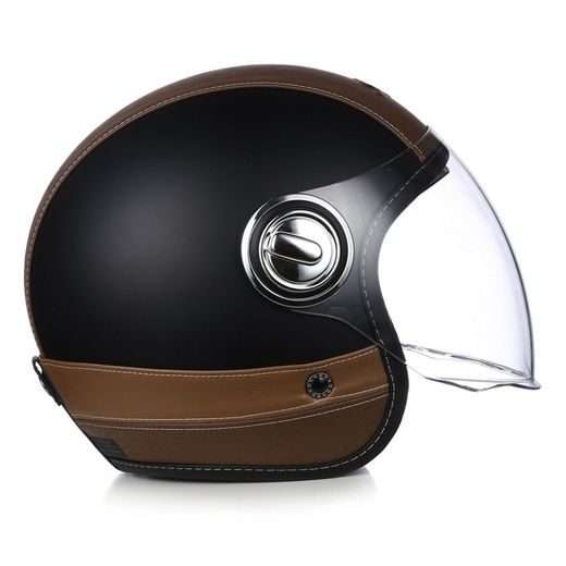 PRILBA HERITAGE, NOX PREMIUM (ČIERNA MATNÁ, HNEDÁ KOŽA) 2022