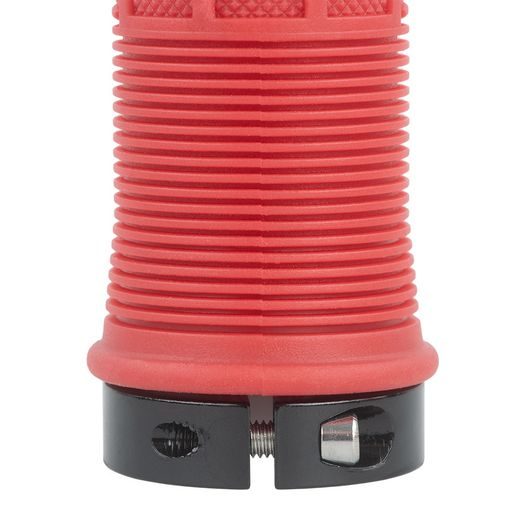GRIPY DRIVER MTB LOCK-ON SA ŠROUBOVACÍMI OBJÍMKAMI, OXFORD (ČERVENÁ, DĹŽKA 130 MM, 1 PÁR)