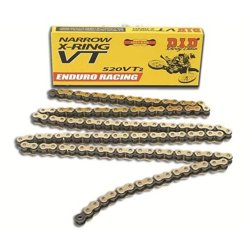 ZÁVODNÝ REŤAZ ENDURO D.I.D CHAIN 520VT2 (520ERVT) 120 L ZLATO / ČIERNA (ZLATO / ZLATÁ)