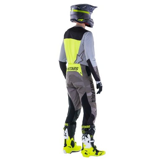 NOHAVICE TECHSTAR 2021 LIMITOVANÁ EDÍCIA AMS, ALPINESTARS (ŠEDÁ/ČERNÁ/ŽLUTÁ FLUO)