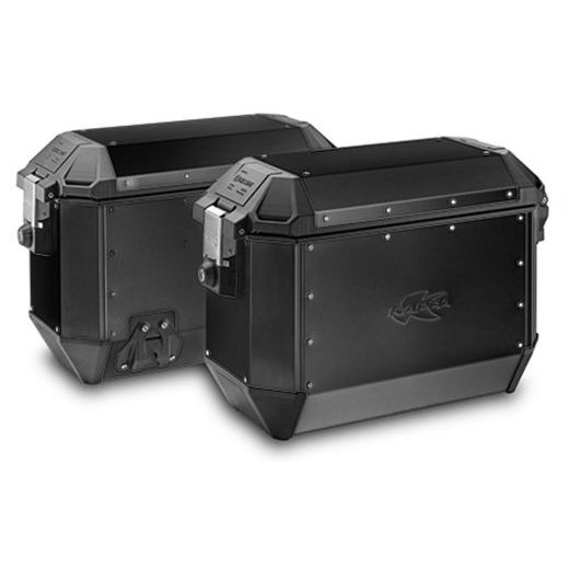 SADA BOČNÝCH KUFROV K-MISSION - 36L, KAPPA (ČIERNE, HLINÍK, 49,5X38,7X24,6 CM)