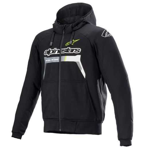 BUNDA CHROME IGNITION HOODIE 2022, ALPINESTARS (ČERNÁ/ŽLUTÁ FLUO/ŠEDÁ/BÍLÁ)