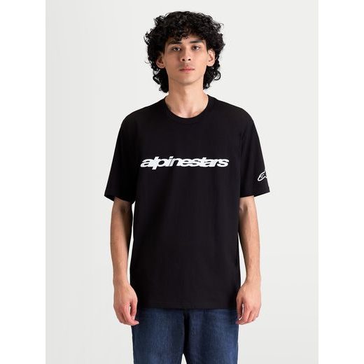 ALPINESTARS RACE WORDMARK CSF – VOĽNOČASOVÉ MOTO TRIČKO (ČIERNA/BIELA)