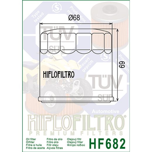OLEJOVÝ FILTER HIFLOFILTRO HF682 HYOSUNG TE 450 (ATV), CF MOTO 500 (50), LINHAI