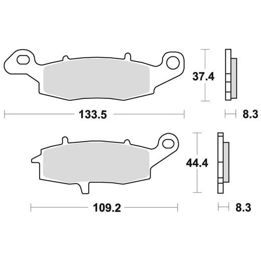 BRZDOVÉ DOŠTIČKY, BRAKING (SEMI-METALICKÁ ZMES SM1) 2 KS V BALENÍ