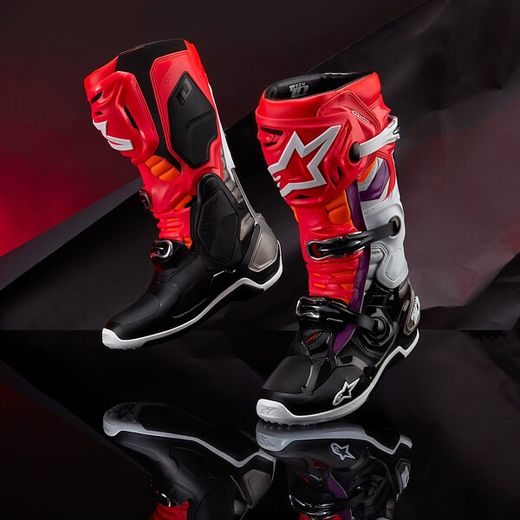 TOPÁNKY TECH 10, ALPINESTARS (ORANŽOVÁ/ŽLUTÁ/FIALOVÁ/BÍLÁ/ČERNÁ) 2023