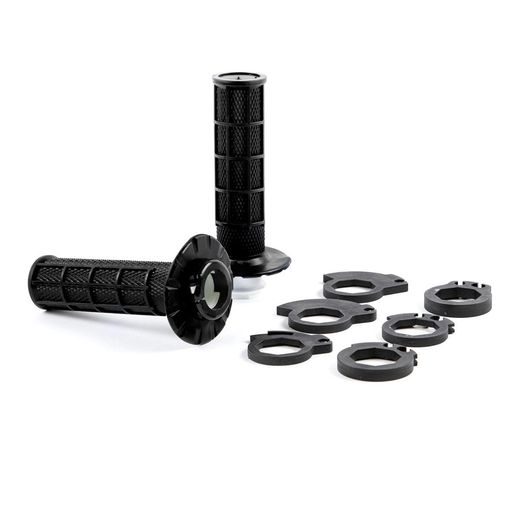 AWORKX RUKOVÄTE LOCK-GRIPS (GRIPY), ČIERNE – KTM EXC 150 / 250 TBI '24–'25, EXC 150 TPI '20–'23; HUSQVARNA FC 250 / 450 '14–'26, FC 350 '14–'25; GASGAS EC 125 '25, EC 250 '21–'25; HONDA CR 250 '00–'07, CRF-R 150 '00–'26; YAMAHA WR-F 250 / 450 '04–'26, YZ