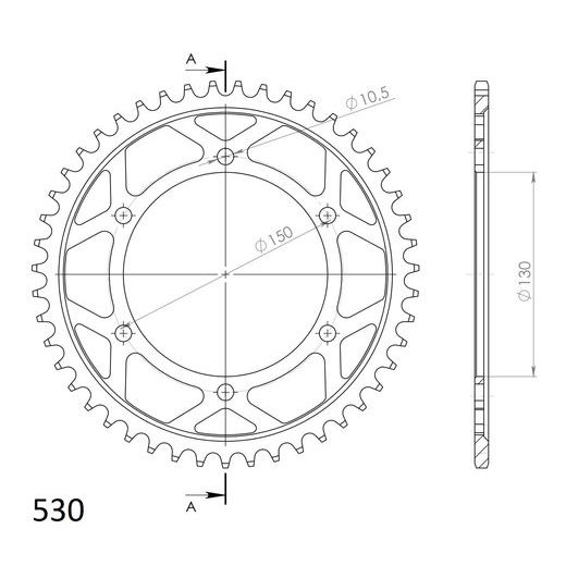 REŤAZOVÁ ROZETA SUPERSPROX RFE-859:47-BLK ČIERNA 47 ZUBOV,530