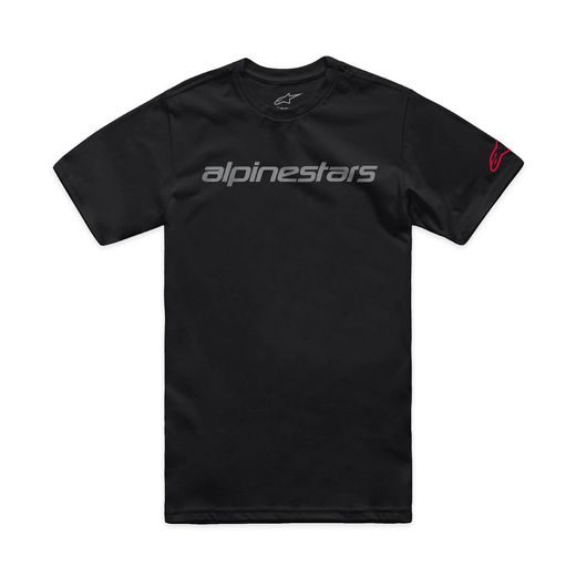 ALPINESTARS LINEAR WORDMARK 2.0 CSF – VOĽNOČASOVÉ MOTO TRIČKO (ČIERNA/SIVÁ/ČERVENÁ)