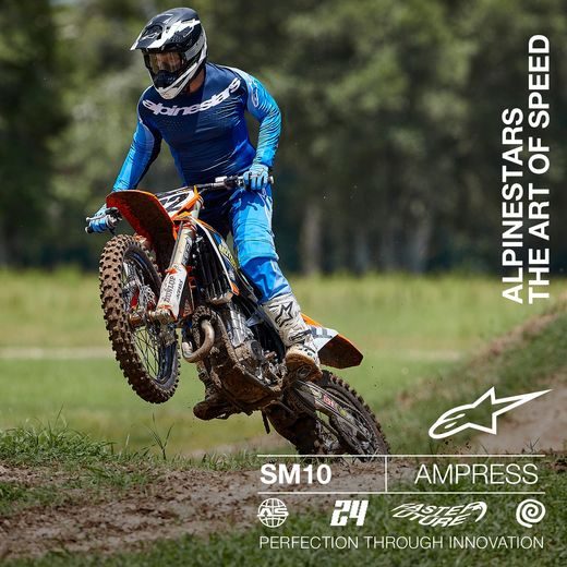 PŘILBA SUPERTECH S-M10 AMPRESS, ALPINESTARS (ČERNÁ MATNÁ/BÍLÁ) 2024