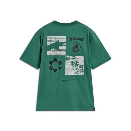 ALPINESTARS CHECKBACK OVERSIZED CSF – VOĽNOČASOVÉ MOTO TRIČKO (ZELENÁ)