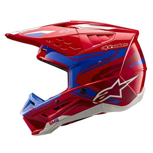 PŘILBA S-M5 ACTION 2, ALPINESTARS (ČERVENÁ FLUO/MODRÁ) 2024