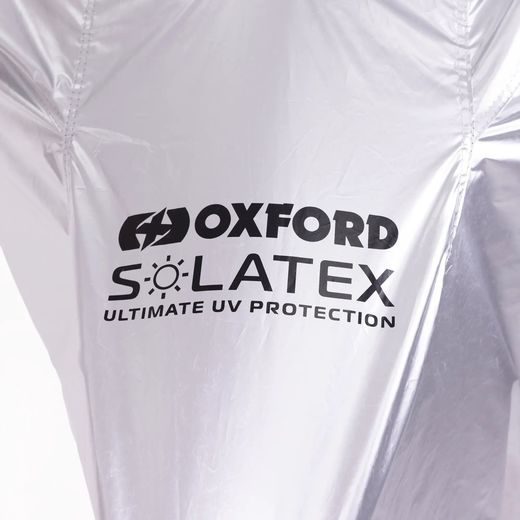 PLACHTA NA MOTORKU SOLATEX S PRIESTOROM PRE KUFOR, OXFORD (STRIEBORNÁ)