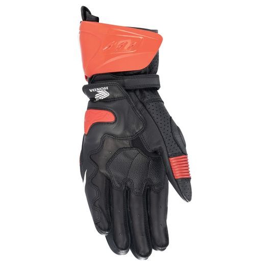 ALPINESTARS GP PRO R3 HONDA KOLEKCIA – MOTOCYKLOVÉ RUKAVICE NA CESTNÚ JAZDU (ČIERNA/ČERVENÁ FLUO/MODRÁ/BIELA) 2024