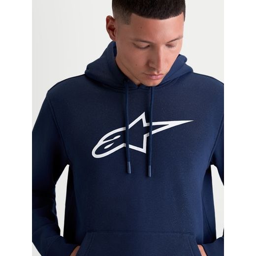 ALPINESTARS AGELESS HOODIE 3 – VOĽNOČASOVÁ MOTO MIKINA (MODRÁ/BIELA)