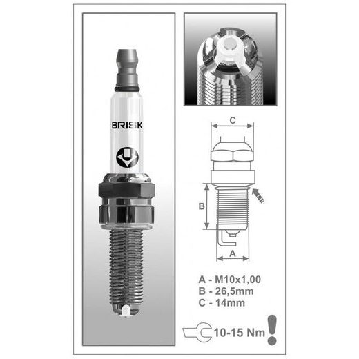 ZAPALOVACÍ SVÍČKA COR10LGS SILVER RACING, BRISK - ČESKÁ REPUBLIKA