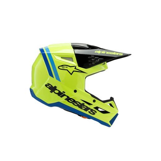 PŘILBA S-M3 RADIUM, ALPINESTARS, DĚTSKÁ (ŽLUTÁ FLUO/ČERNÁ/MODRÁ) 2025