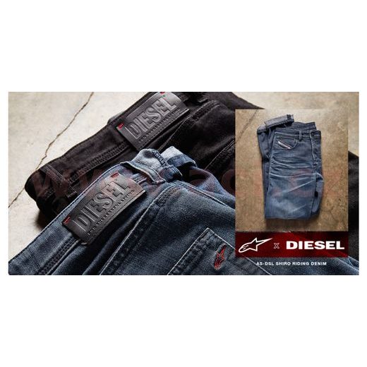 NOHAVICE SHIRO DENIM KOLEKCE DIESEL JEANS 2021, ALPINESTARS (SEPRANÁ MODRÁ)