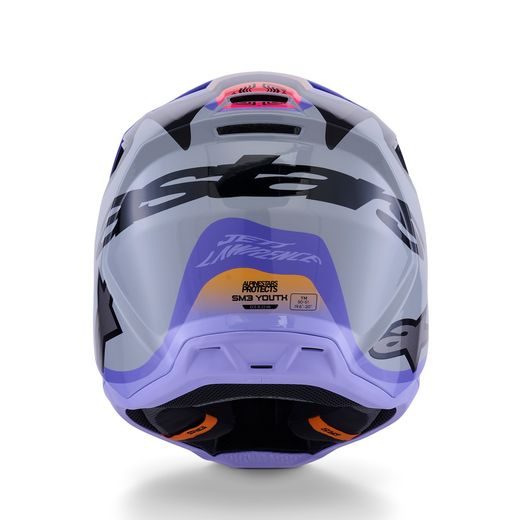 PRILBA S-M3 EDÍCIA JETT LAWRENCE, ALPINESTARS, DETSKÁ (ŠEDÁ/FIALOVÁ/ČERNÁ) 2026