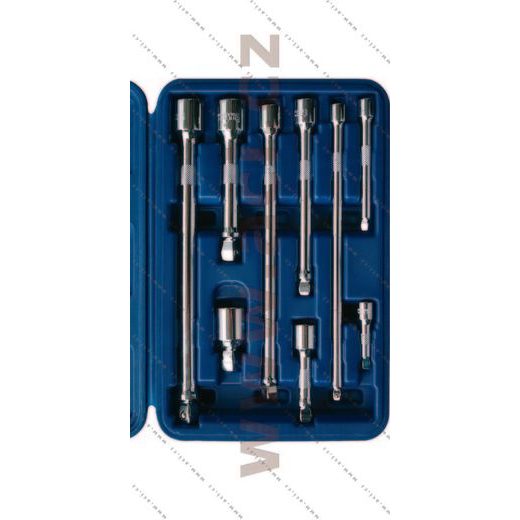 SADA PRODLUŽOVACÍCH NADSTAVCOV S KLOUBEM 1/4", 3/8", 1/2", VYCHÝLENÍ O 15°, 9 KS