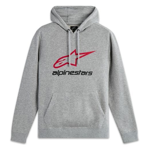 ALPINESTARS ALWAYS HOODIE 3 – VOĽNOČASOVÁ MOTO MIKINA (SIVÁ/ČERVENÁ/ČIERNA)