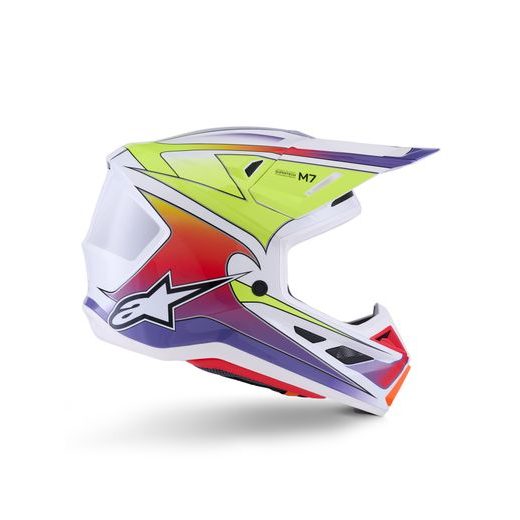 PRILBA SM7 FUSE, ALPINESTARS (BÍLÁ/ŽLUTÁ FLUO/FIALOVÁ) 2026