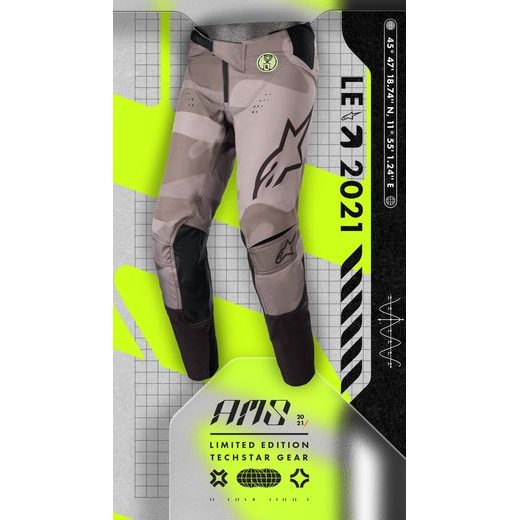 NOHAVICE TECHSTAR 2021 LIMITOVANÁ EDÍCIA AMS, ALPINESTARS (ŠEDÁ/ČERNÁ/ŽLUTÁ FLUO)