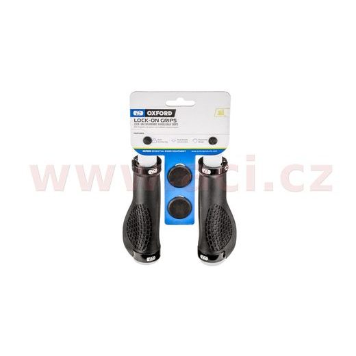 GRIPY ERGO LOCK-ON SE ŠROUBOVACÍMI OBJÍMKAMI, OXFORD (ČERNÉ, DÉLKA 128 MM, 1 PÁR)