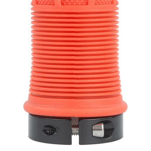 GRIPY DRIVER MTB LOCK-ON SA ŠROUBOVACÍMI OBJÍMKAMI, OXFORD (ORANŽOVÁ, DĹŽKA 130 MM, 1 PÁR)