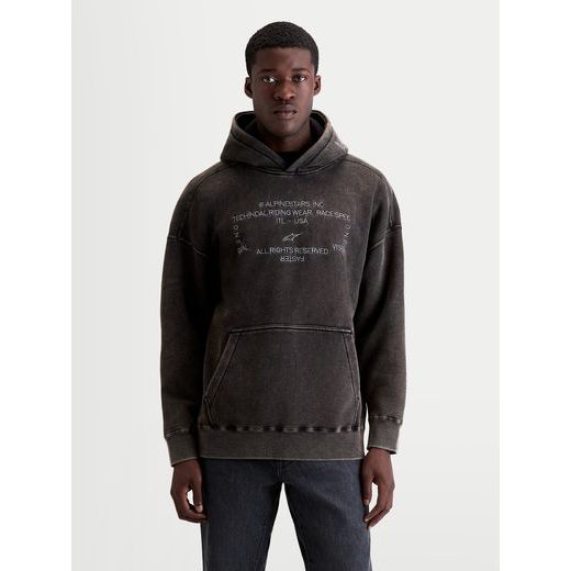 ALPINESTARS INFINITE WASHED OVERSIZED HOODIE – VOĽNOČASOVÁ MOTO MIKINA (SEPRANÁ ČIERNA)