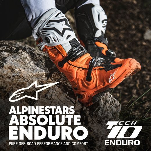 TOPÁNKY TECH 10 ENDURO, ALPINESTARS (ORANŽOVÁ FLUO/ČIERNA/BIELA) 2025