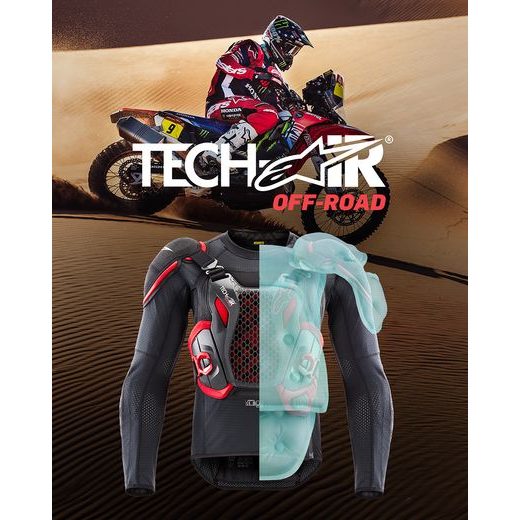 ALPINESTARS AIRBAGOVÁ VESTA TECH-AIR®OFF-ROAD SYSTÉM – AIRBAGOVÝ SYSTÉM NA MOTORKU (ČIERNA/ČERVENÁ) 2026