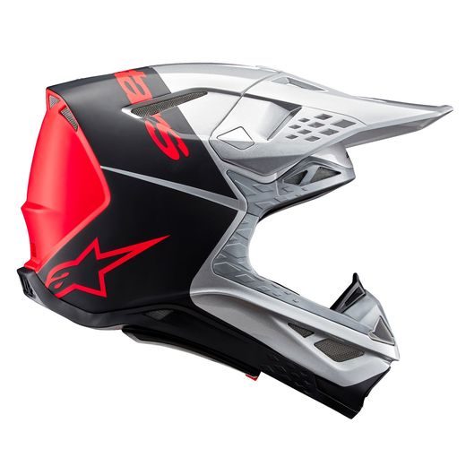 PŘILBA SUPERTECH S-M10 FLOOD, ALPINESTARS (STŘÍBRNÁ/ČERNÁ/ORANŽOVÁ FLUO) 2024