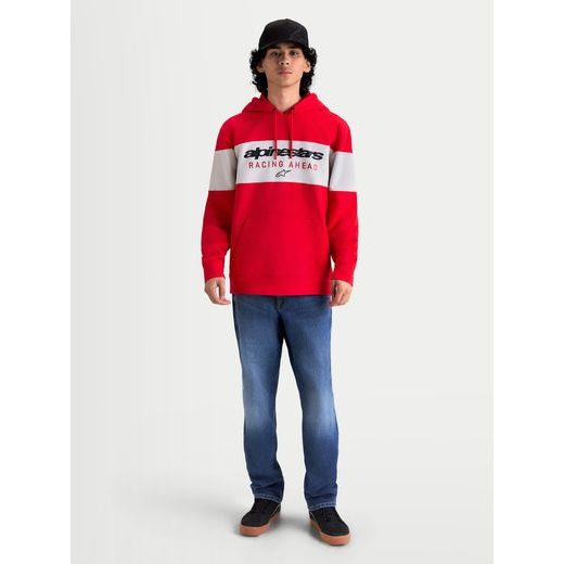 ALPINESTARS CUBIC HOODIE – VOĽNOČASOVÁ MOTO MIKINA (ČERVENÁ/SIVÁ)
