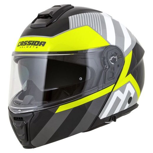 PRILBA MODULO 2.1 PROFILE, CASSIDA (BÍLÁ/ČERNÁ/ŽLUTÁ FLUO/ŠEDÁ, PLEXI S PRÍPRAVOU PRE PINLOCK) 2023