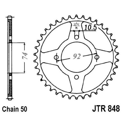 REŤAZOVÁ ROZETA JT JTR 848-39 39 ZUBOV,530