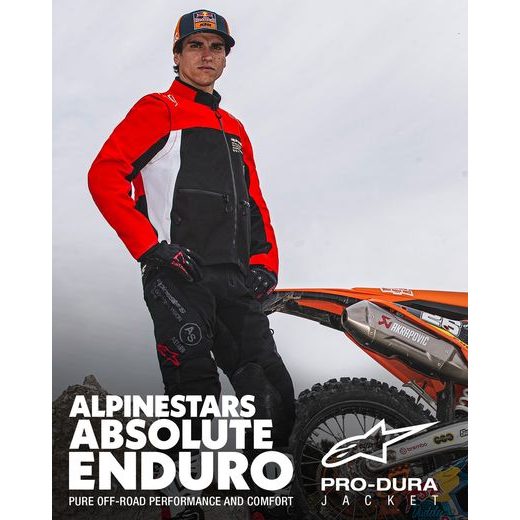 ALPINESTARS PRO-DURA – ENDURO BUNDA NA MOTORKU (ČIERNA/ČERVENÁ/BIELA) 2025