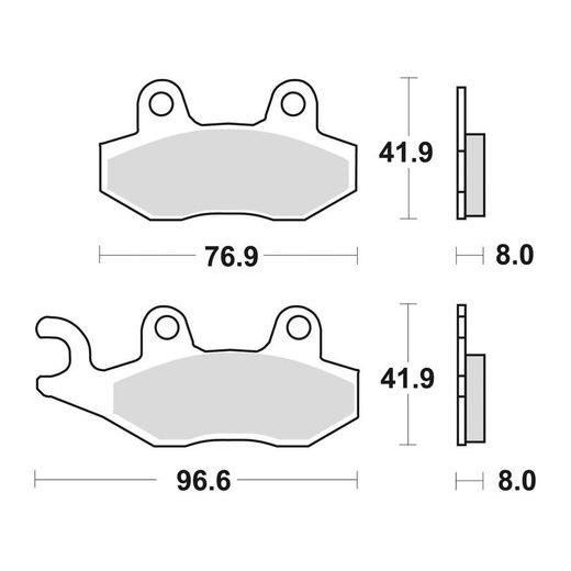 BRZDOVÉ DOŠTIČKY, BRAKING (SEMI-METALICKÁ ZMES SM1) 2 KS V BALENÍ