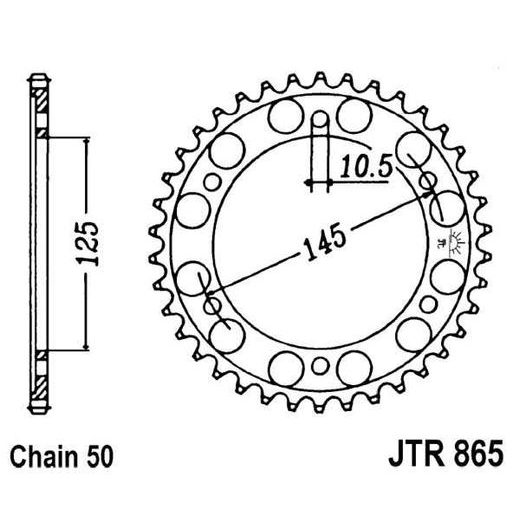 REŤAZOVÁ ROZETA JT JTR 865-45 45 ZUBOV,530