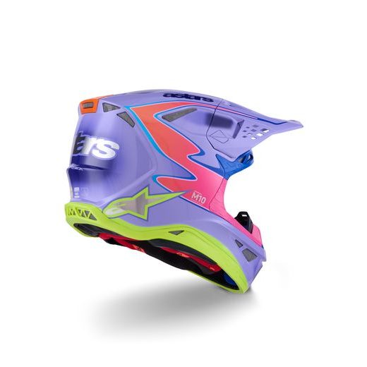 PRILBA SUPERTECH S-M10 EDÍCIA JETT LAWRENCE R01, ALPINESTARS (FIALOVÁ/RŮŽOVÁ FLUO/ŽLUTÁ FLUO) 2026