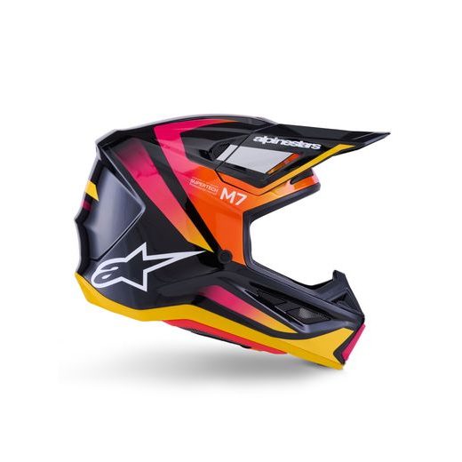PRILBA SM7 RISE, ALPINESTARS (ČERNÁ/ŽLUTÁ/RŮŽOVÁ FLUO) 2026