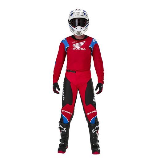 KALHOTY RACER ICONIC HONDA KOLEKCE, ALPINESTARS (ČERVENÁ/ČERNÁ/MODRÁ/BÍLÁ) 2024