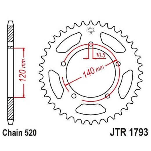 REŤAZOVÁ ROZETA JT JTR 1793-43 43 ZUBOV,520