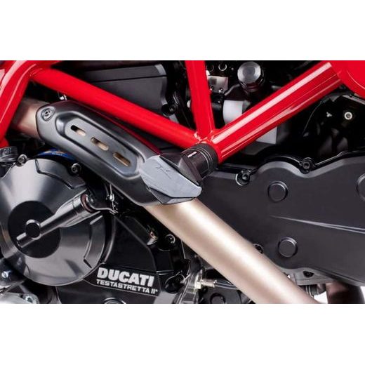 FRAME SLIDERS PUIG R12 6557N ČIERNY S ŠEDOU GUMOU